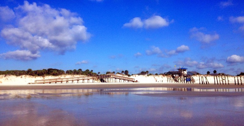 The same Hanna Beach - Poles walkover as pictured above but viewed from the surf. Now it's story is an invitation to venture inland, across the dunes and through the canopy to see what adventure awaits inland.